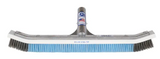 A&B 18-inch curved wall brush with steel-tipped nylon bristles and blue handle center handle