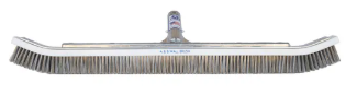 A&B 24-inch curved combination wall brush with stainless steel and nylon bristles, shown front view