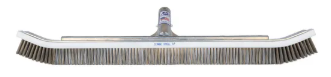 24-inch A&B curved steel-tipped combo wall brush with wooden handle and metal bracket
