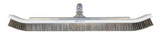 24-inch A&B curved steel-tipped combo wall brush with wooden handle and metal bracket