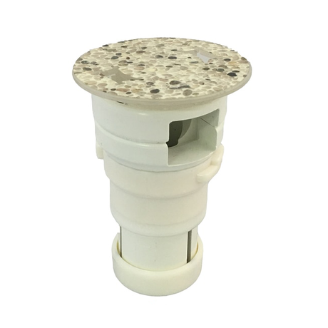 Soft white designer cap with terrazzo-style speckled top for Caretaker 99