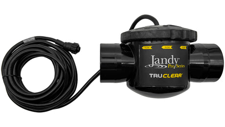 Jandy TruClear salt chlorinator cell with power cable and unions, black finish