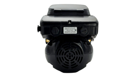 TriStar VS 900/950 Omni pump power end assembly with black motor housing and fan cover on white background