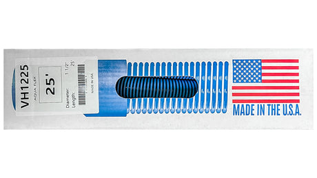 Oreq Aqua Flex 1.5-inch x 25-foot blue vacuum hose with swivel cuff, made in USA packaging