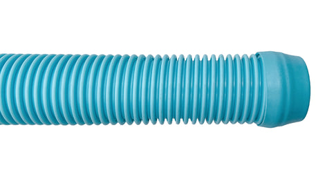 Blue corrugated pool hose section with connector end