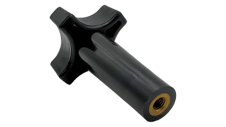 Black plastic pump clamp knob with brass threaded insert