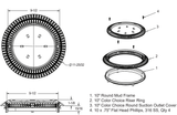 AquaStar CC10103 Color Choice cover, riser ring, mud frame and four screws; 11-25/32-inch outer diameter and 9½-inch mounting centers; finish not shown