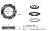 AquaStar CC8103 Color Choice cover, riser ring, mud frame and four screws; 9⅜-inch outer diameter and 7-inch mounting centers; finish not shown