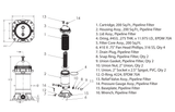 AquaStar selected PLF27000 catalog Pure Pleat component/dimension reference; current OnCore revision differences stated in listing