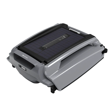 Betta SE Plus solar-powered robotic pool skimmer with solar panel and front debris collection flap