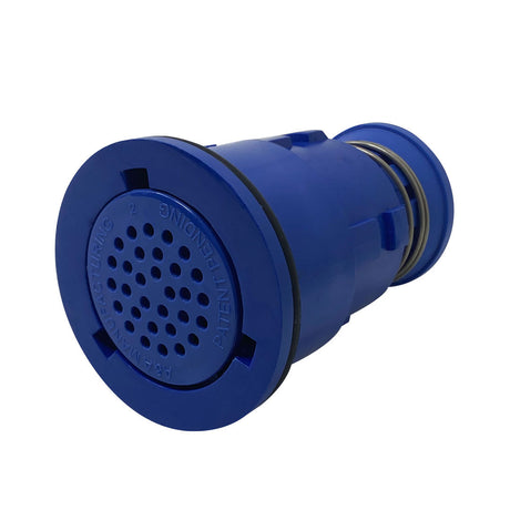 Dark blue Pentair Gamma 2 Venturi pop-up head with perforated face and threaded side