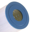 Hayward CX480XRE replacement pool filter element with blue end cap and white pleated media.
