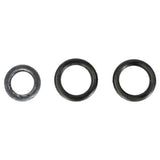 Three black O-rings displayed on a white background.