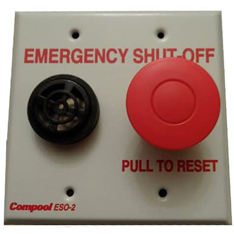 Pentair ESO2 emergency shut-off switch with alarm and red pull-to-reset button