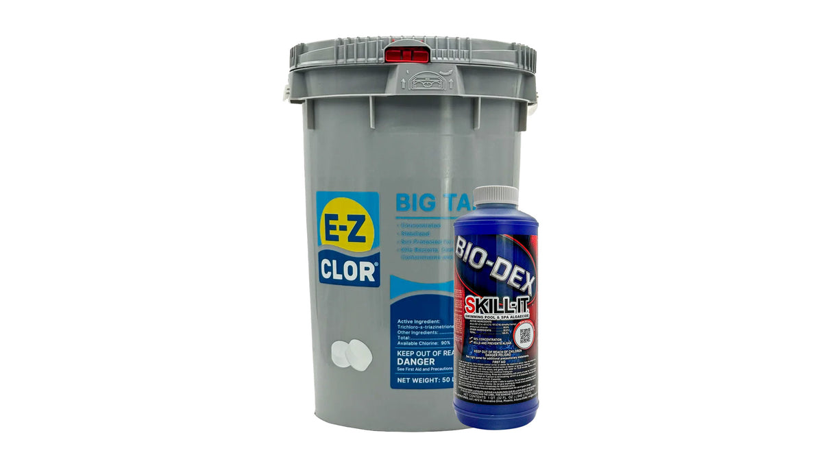 EZ-Chlor 50 lb Chlorine Pool Maintenance Vacation Prep Bundle - LOCAL