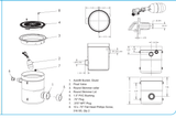 AquaStar AFB standard autofill manufacturer numbered components and dimensional reference; exact supplied top selection is stated in the listing
