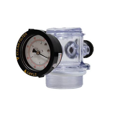 Pentair clear manual air relief assembly with pressure gauge and threaded base