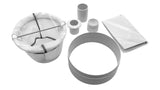 QuikSkim Venturi skimmer complete kit with white mesh basket, gray ring, fittings, and Protecta Foam pad