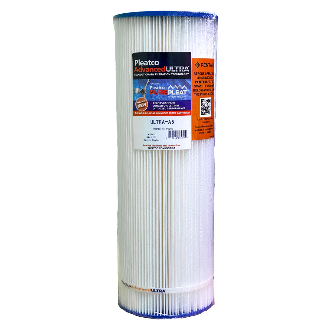 Pleatco 7" Diameter 80 SqFt Advanced Ultra Replacement Filter Cartridge | ULTRA-A5-PAK4