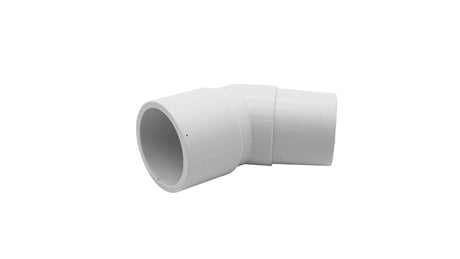 White plastic elbow connector for pool suction cleaner hose attachment