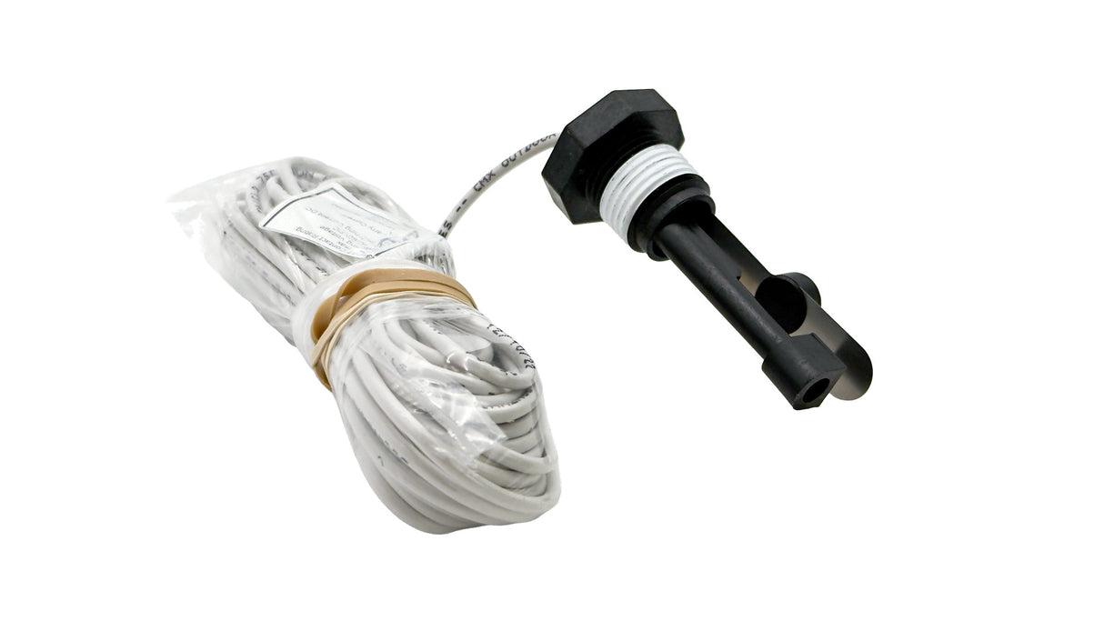 Replacement flow switch sensor with attached cable and black threaded fitting, no tee