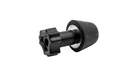 A black rubber and metal wheel or roller component, likely a caster wheel, shown on a plain white background.