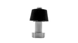 A small lamp-style accessory with a black textured shade, a white cylindrical body, and a silver base, centered on a plain white background.