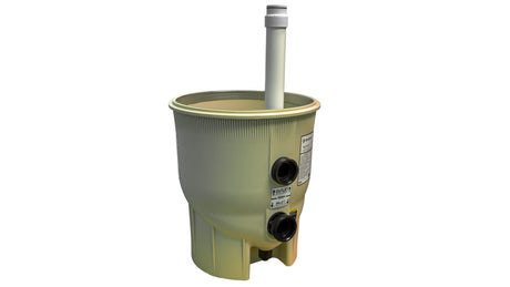 Pentair FNS Plus DE filter tank bottom assembly with inlet and outlet ports