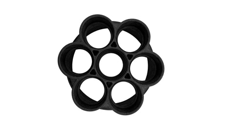 Black 6-port 2-inch water valve base component