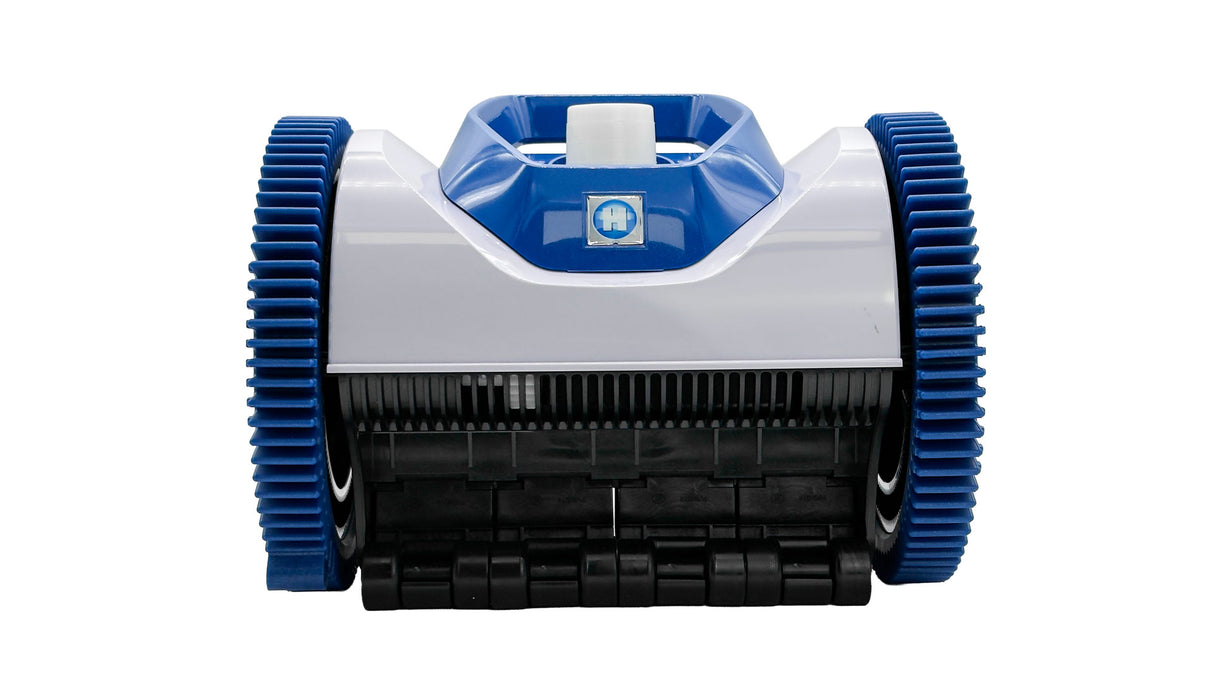 Hayward AquaNaut 400 suction side pool cleaner with blue wheels on white background