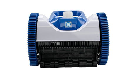 Hayward AquaNaut 400 suction side pool cleaner with blue wheels on white background