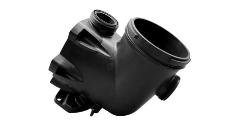Black Hayward TriStar VS 900/950 Omni pump strainer housing with drain plugs and threaded port attachments