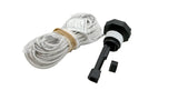 Replacement flow switch with coiled white cable and black sensor assembly, no tee