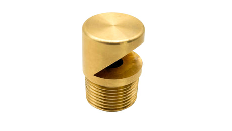 Brass pool aerator fitting with threaded base and slotted top opening