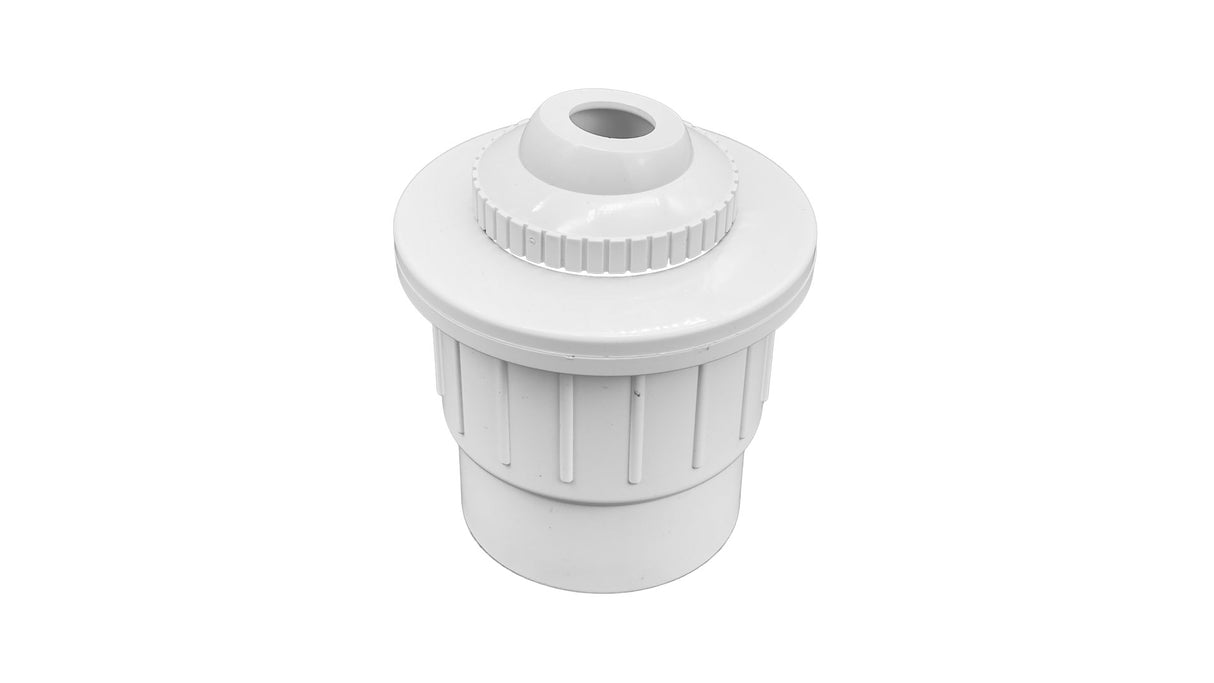 2" Socket x 2" Spigot White Fiberglass Wall Fitting and 3/4" Eyeball || 25523-600-200