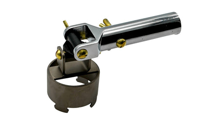 Stainless steel cleaning head installation and removal tool with clamp attachment and brass hardware