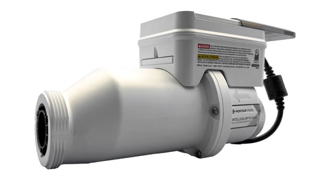 Pentair IntelliChlor Plus 40 salt chlorination cell with power cable on white background