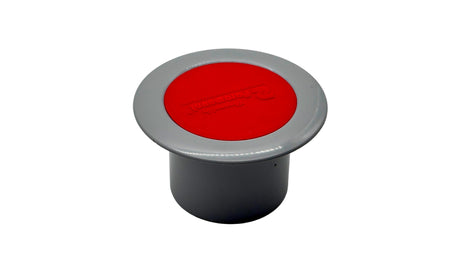 Light gray retro single-head pool valet kit cap with red center insert