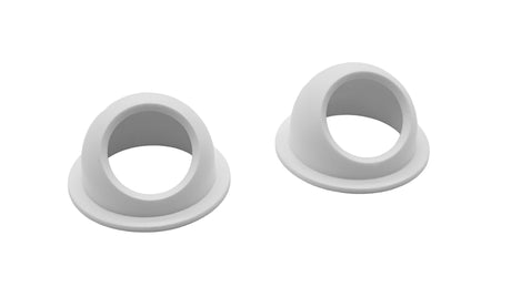 Two white replacement wheel bushings for Pentair Kreepy Krauly Kruiser pool suction cleaner