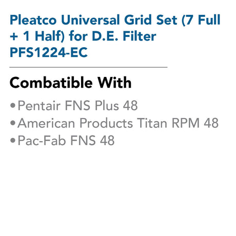 Pleatco Universal Grid Set (7 Full + 1 Half) for D.E. Filters | PFS1224-EC