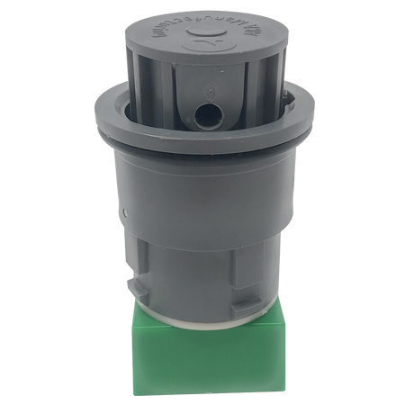 Gray Pentair/A&A Style 2 low flow pop-up head with green base
