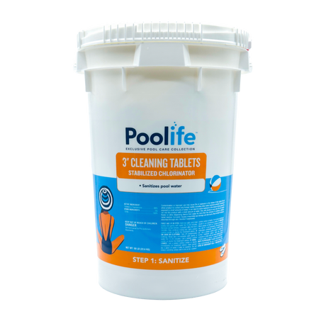 Poolife 3-inch chlorine tablets 50 lb bucket for pool sanitizing