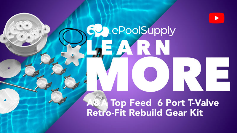 Top Feed Complete 6 Port T-Valve Retro-Fit Rebuild Gear Kit - Pentair In-Floor(A&A) | 230065