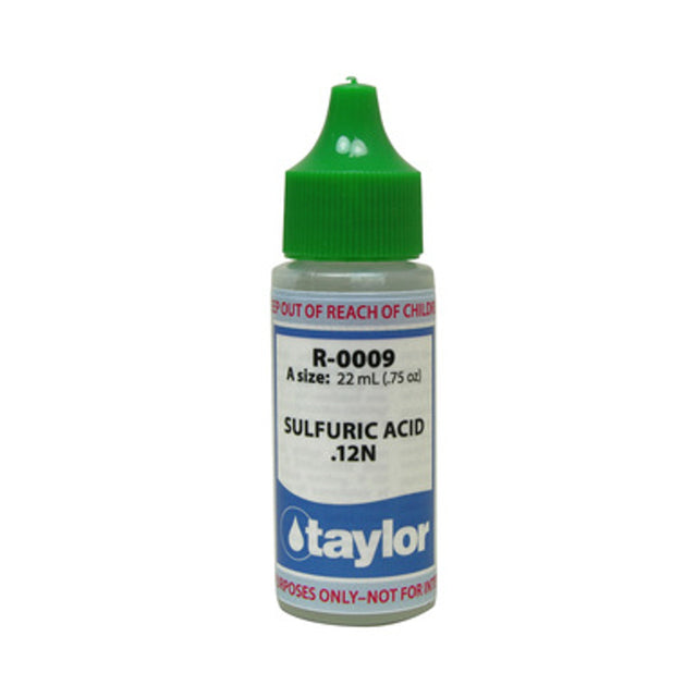 Taylor R-0009-A sulfuric acid reagent bottle with green dropper cap, 0.75 oz.
