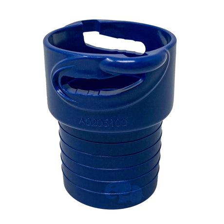 Blue Polaris Twist-Lock male cuff adapter with ribbed lower section