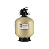 Pentair TA 40D 19-inch Tagelus top-mount sand filter with black valve assembly on a beige tank.