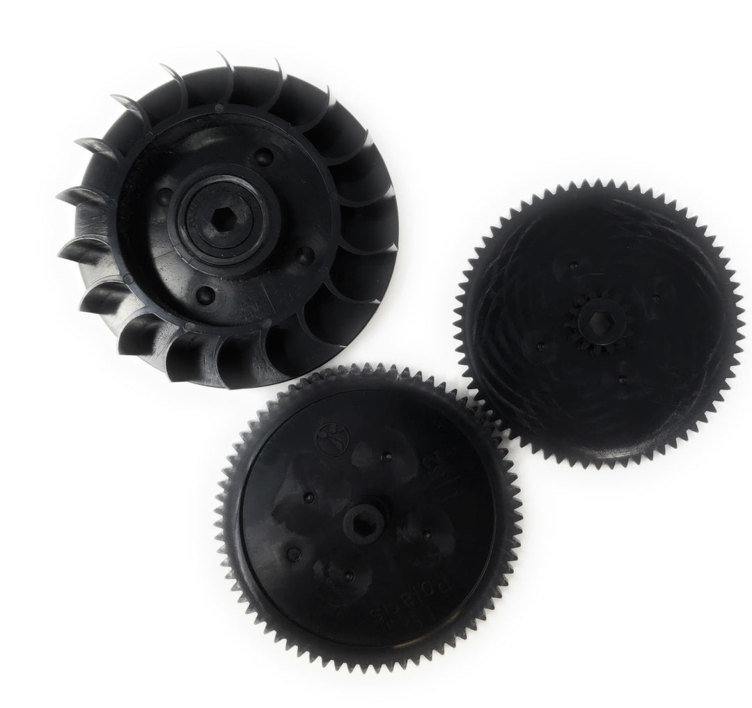 top view of all pieces - Polaris Vac-Sweep 380 / 360 and  "Trade Grade" TR35P / TR36P Pressure Cleaner Drive Train Gear Kit w/ Turbine Bearing - ePoolSupply
