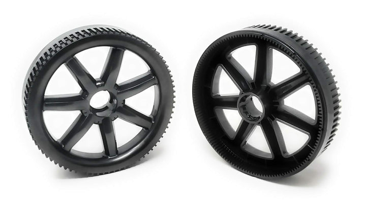 Front and Back View of Pentair Racer / Racer LS Pressure Side Cleaner Large Wheel Kit - ePoolSupply