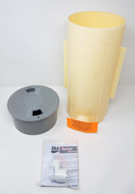 Quik Water Leveler housing, gray lid and collar with installation literature; configuration depends on selected option