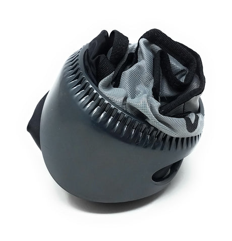Pentair Racer debris bag with collar kit, black and gray mesh filter bag attached to a black plastic collar